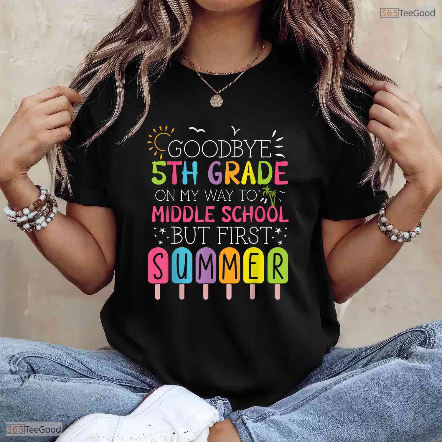 Awesome Goodbye 5th Grade Graduation To Middle School First Summer Break T-Shirt