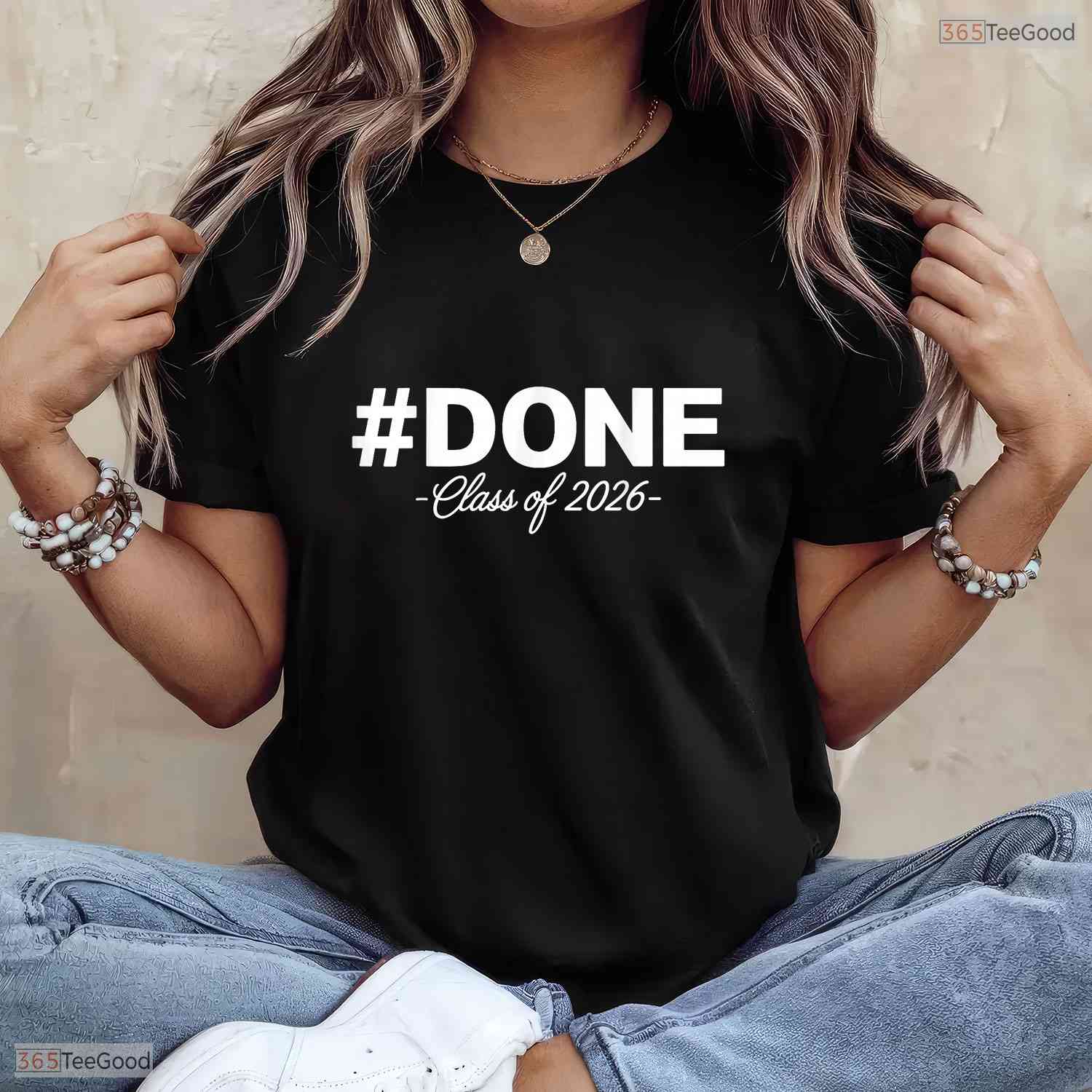 Minimalist Done Class Of 2026 Graduation Senior Party Celebration Apparel T-Shirt