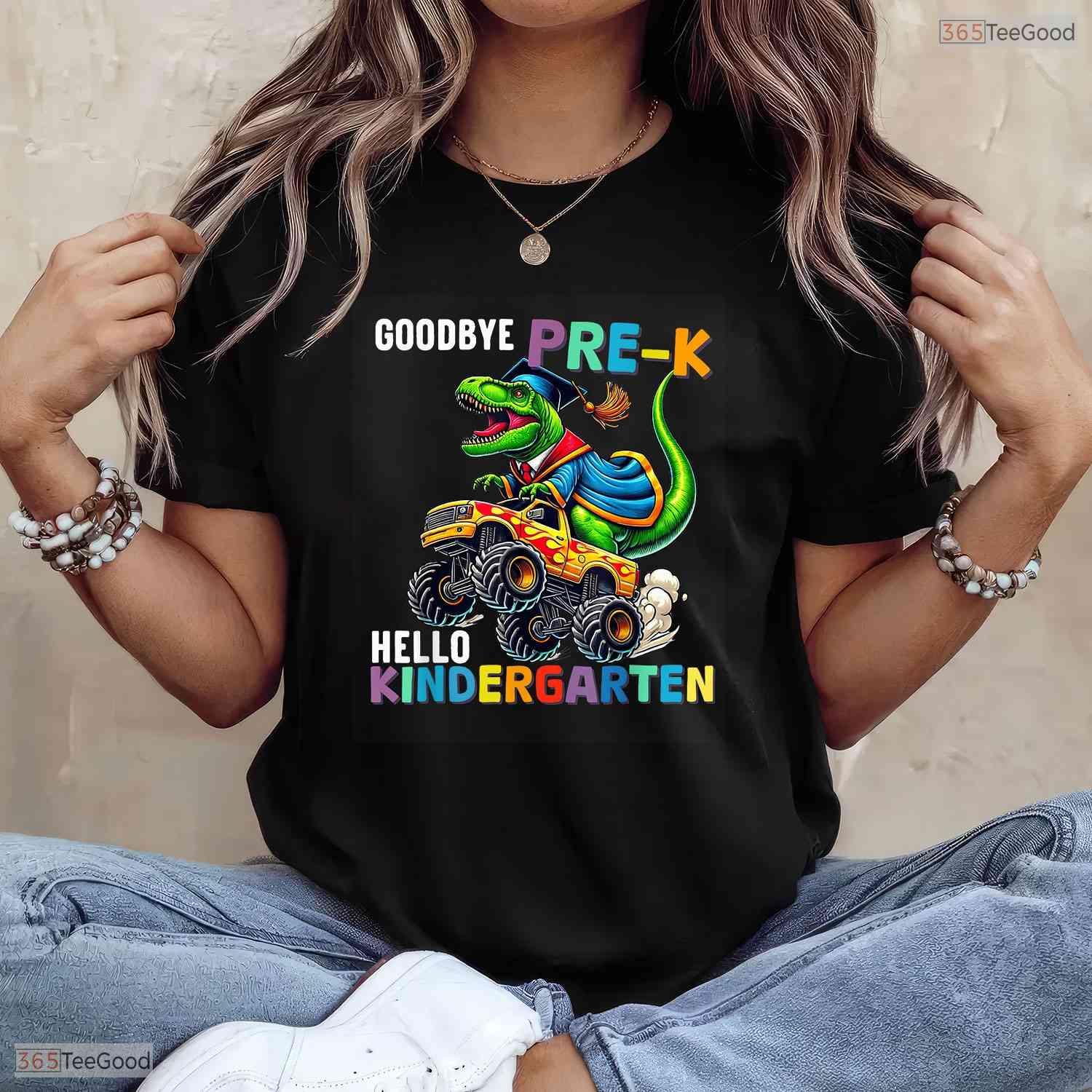 Cute Goodbye Pre-K Hello Kindergarten Dinosaur Graduation Boys Celebration T-Shirt