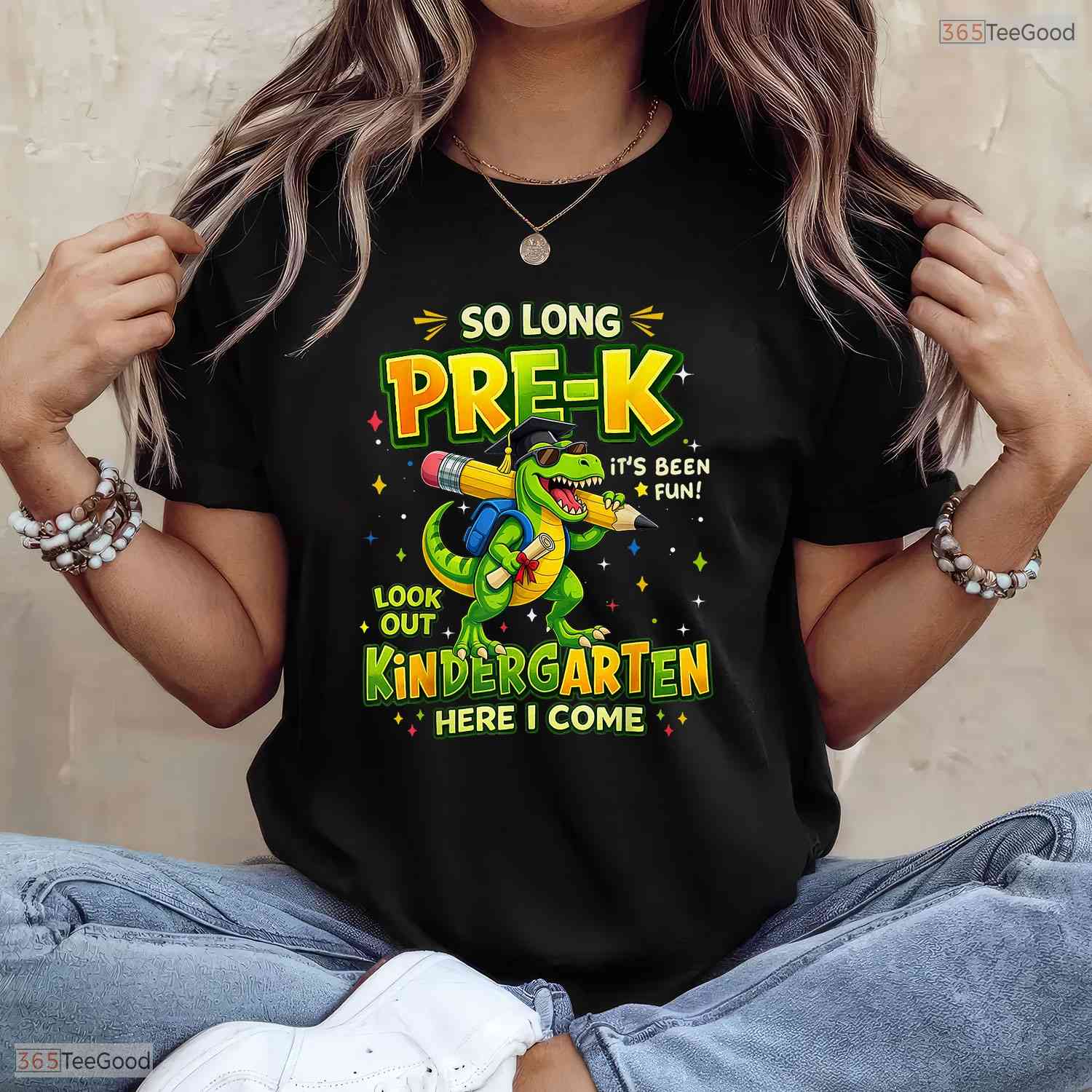 Fun Preschool Graduation Dinosaur Boys Pre-K Graduate Early Education Party T-Shirt