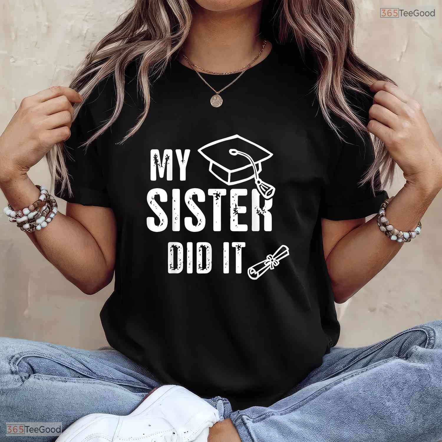 Hilarious Class Of 2026 My Sister Did It Funny Graduation Grad Family T-Shirt