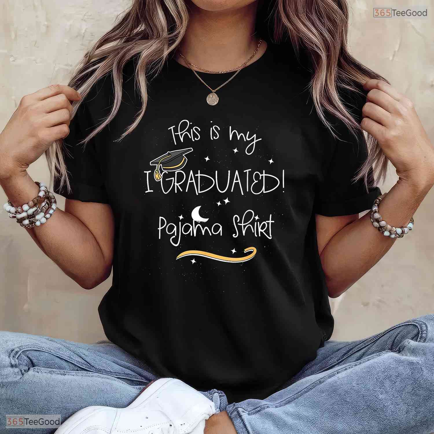 Cozy Graduate This Is My I Graduated Pajama Shirt Funny Graduation Sleep T-Shirt