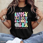 Retro Groovy In My Last Day Of School Era Second Grade Graduation Kids T-Shirt