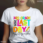 Interactive 2026 Last Day Of School Autograph 3rd Grade Graduation Kids T-Shirt