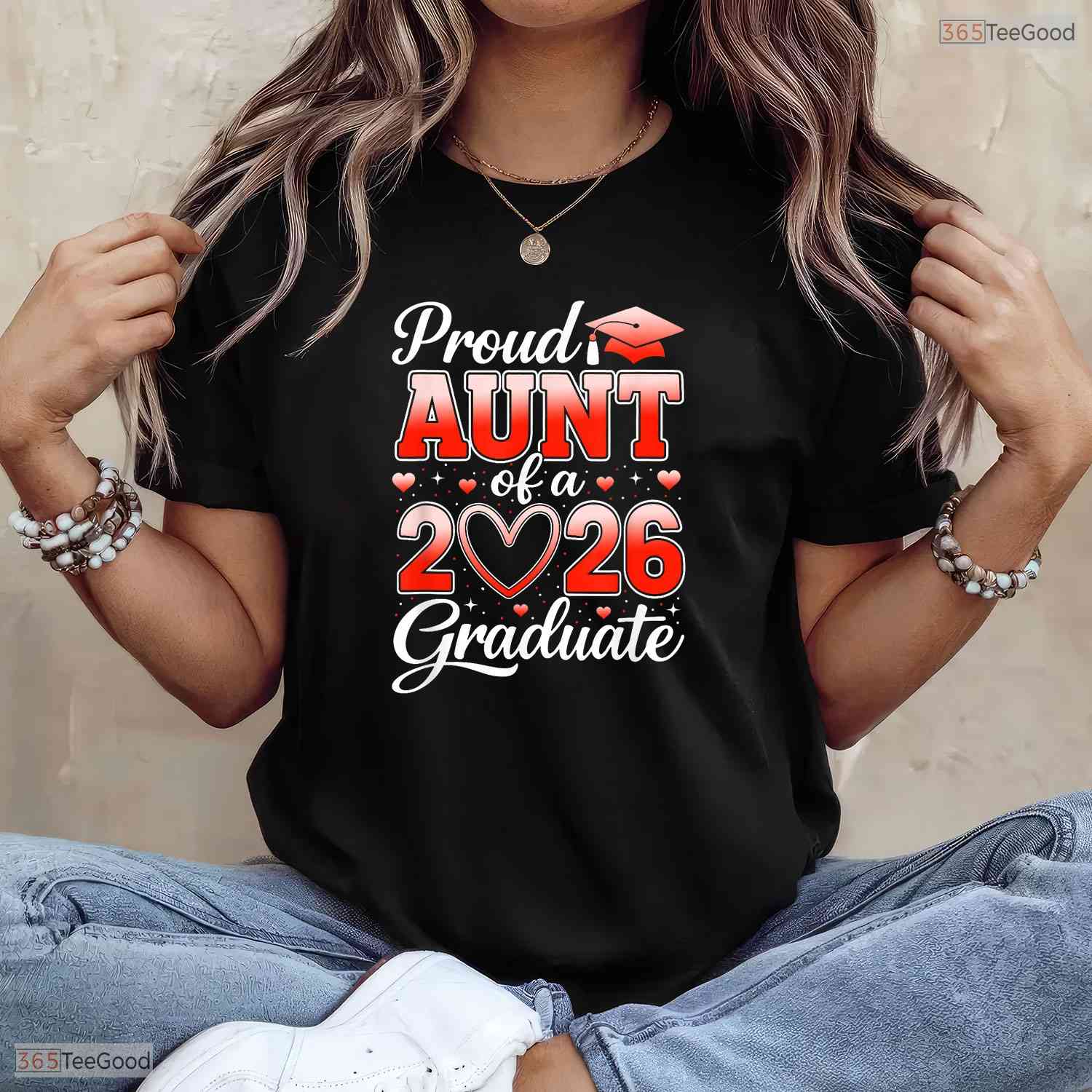 Joyful Senior 2026 Graduation Proud Aunt Of A 2026 Graduate Family Event T-Shirt