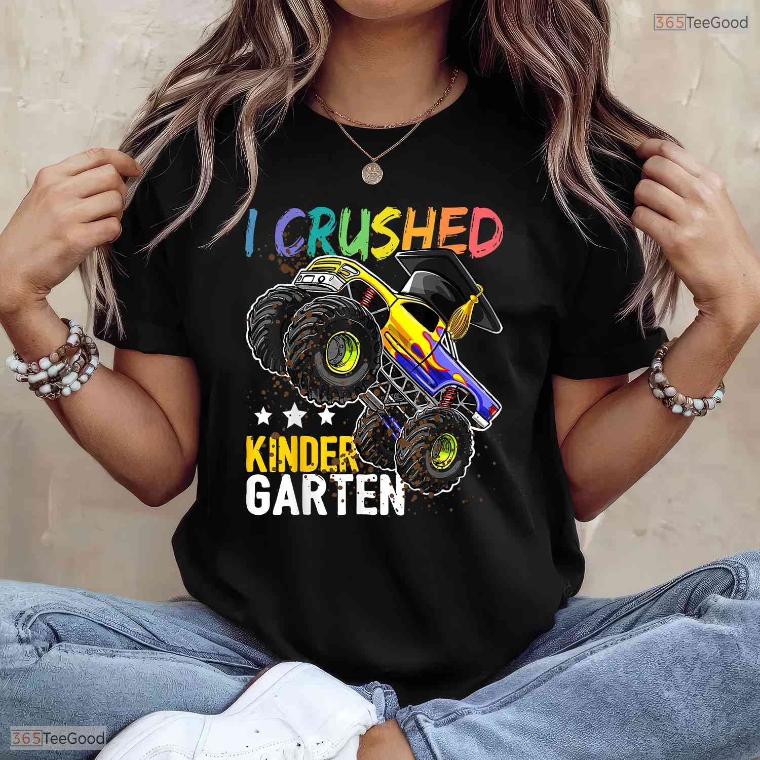 Epic I Crushed Kindergarten Big Truck Graduation Gift Boys Celebration Party T-Shirt