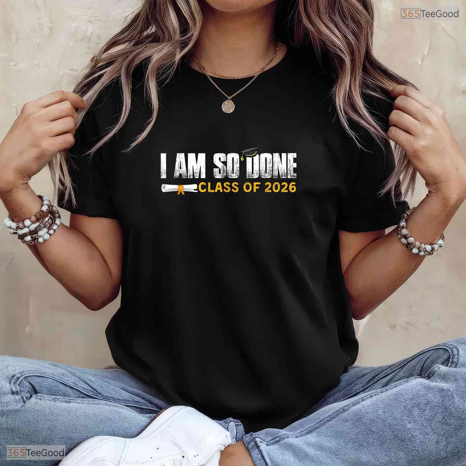 Humorous Class of 2026 I Am So Done Senior Graduation Student Party T-Shirt