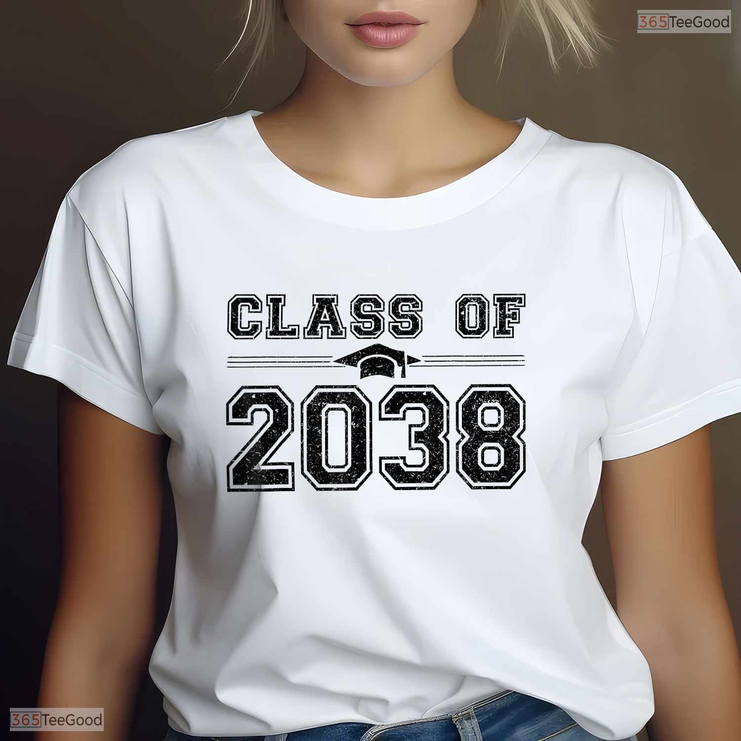 Keepsake Class Of 2038 Grow With Me First Day Of School Graduation Memory Kids T-Shirt