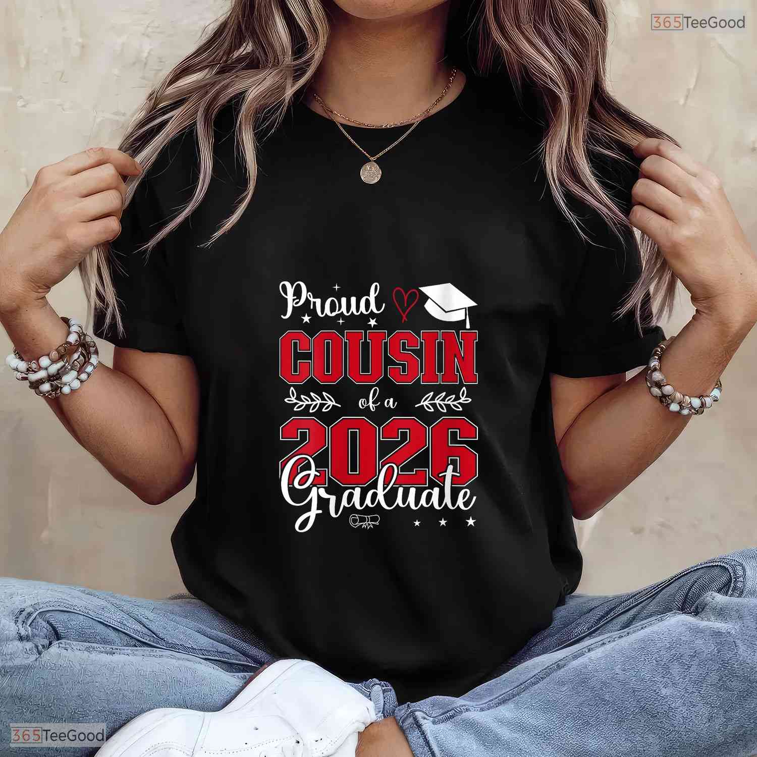Women's Proud Cousin Of A Class Of 2026 Graduate For Graduation V-Neck Family T-Shirt