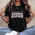 Beautiful Floral Class Of 2026 High School College Graduation Girls Aesthetic T-Shirt