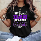 Proud Dad Of A Class Of 2026 Graduate High School Senior Matching Family T-Shirt