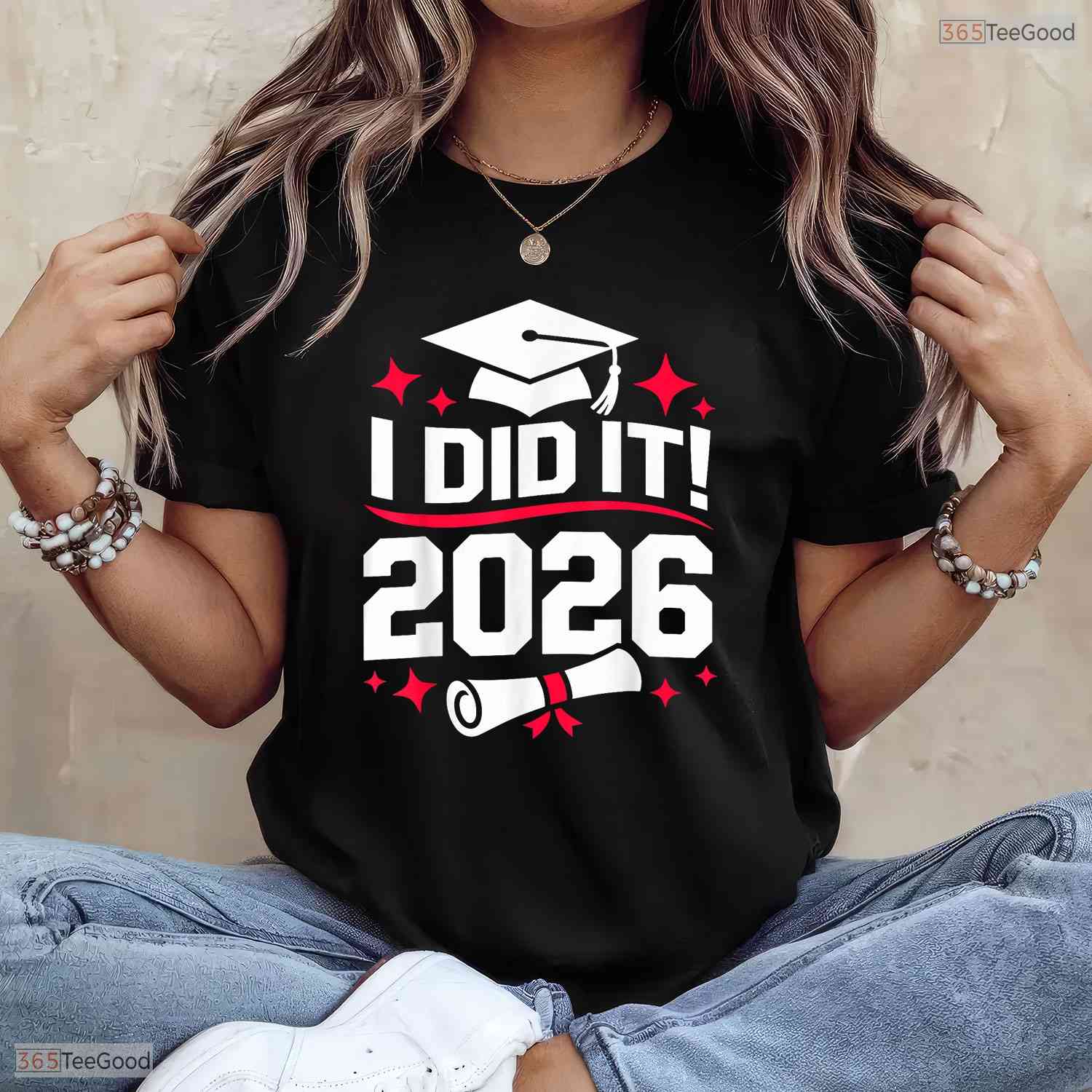 I Did It Class Of 2026 Graduate Funny High School Senior Graduation Party T-Shirt