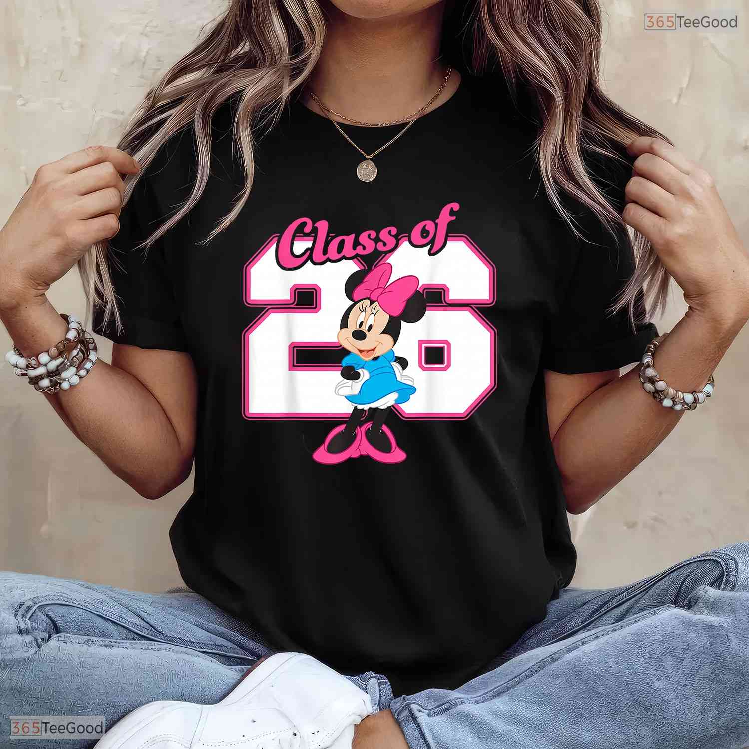 Cute Mouse Bow Ears Class Of 2026 Graduate High School Senior Graduation T-Shirt