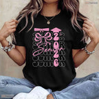 Trendy Coquette Bow Senior 2026 Class Of 2026 Graduation Apparel For Girls Shirt
