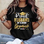 Proud Husband Of A 2026 Graduate Awesome College University Family Matching Shirt