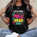 Little Miss Pre-K Grad 2026 Cute Preschool Graduation Apparel For Kids Girls Shirt