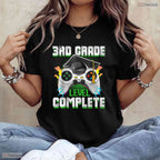 3rd Grade Level Complete Funny Third Grade Video Gamer Boys Graduation Party Shirt