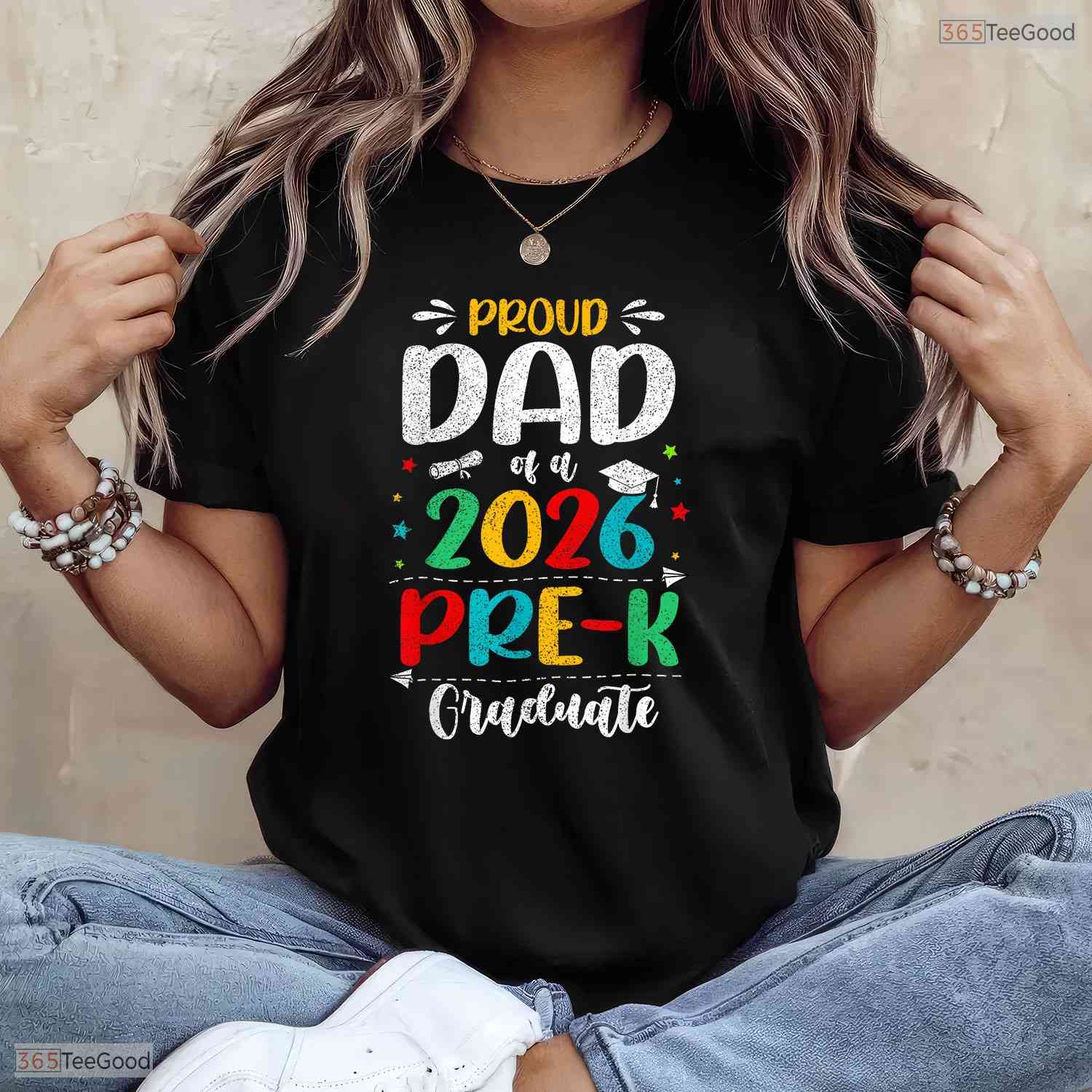 Proud Dad Of A 2026 Pre K Graduate Cute Matching Family Preschool Ceremony T-Shirt
