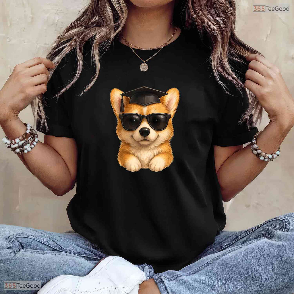 Kawaii Corgi Graduate Cute Dog Lover High School College Graduation T-Shirt
