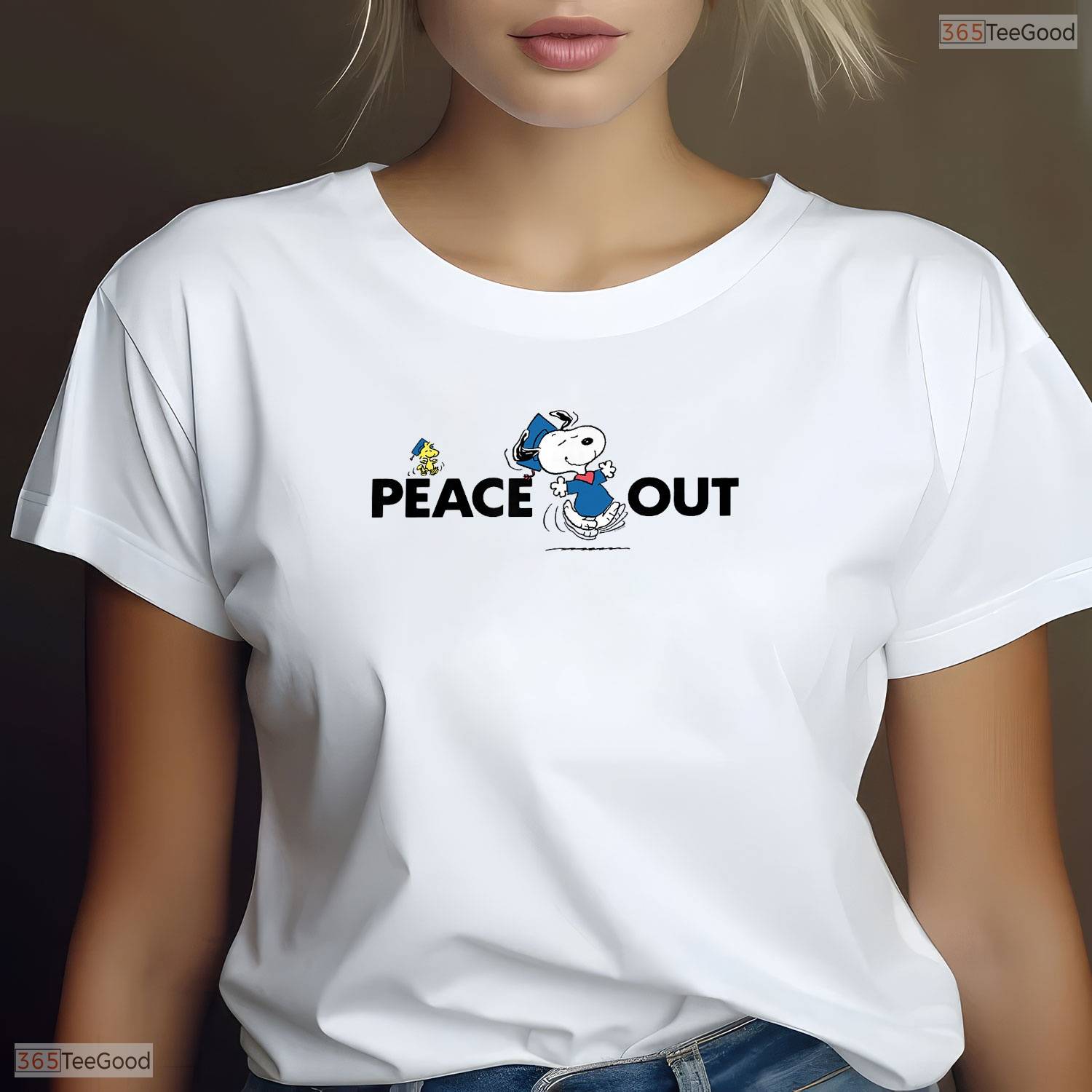 Retro Comic Dog Peace Out Class Of 2026 Graduate Cute Cartoon Animal T-Shirt