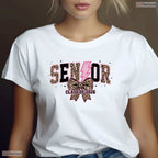 Senior Class Of 2026 Leopard Print Cute Graduation Apparel For Girls T-Shirt