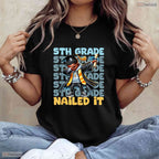 Dabbing Boy 5th Grade Nailed It Class Of 2025 Elementary Graduation T-Shirt