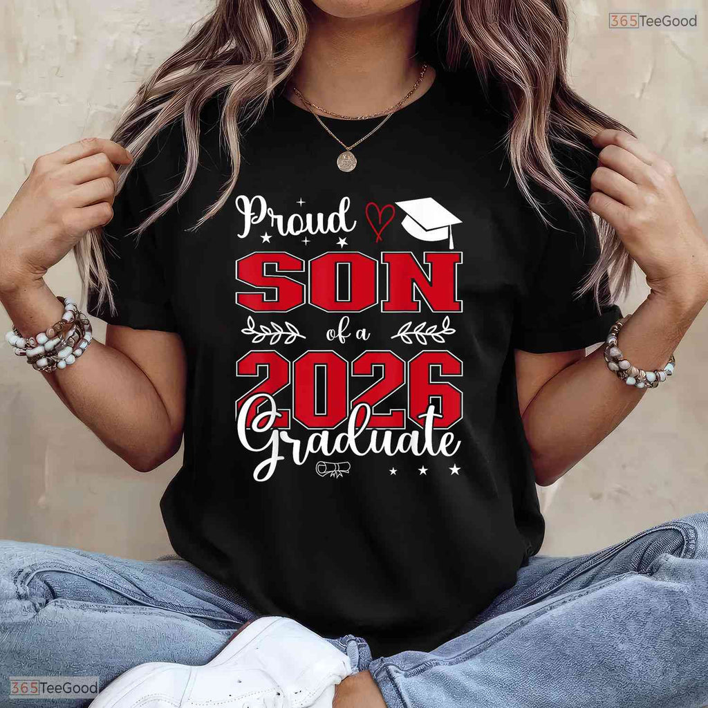 Proud Son Of A Class Of 2026 Graduate High School Senior Family Party Shirt