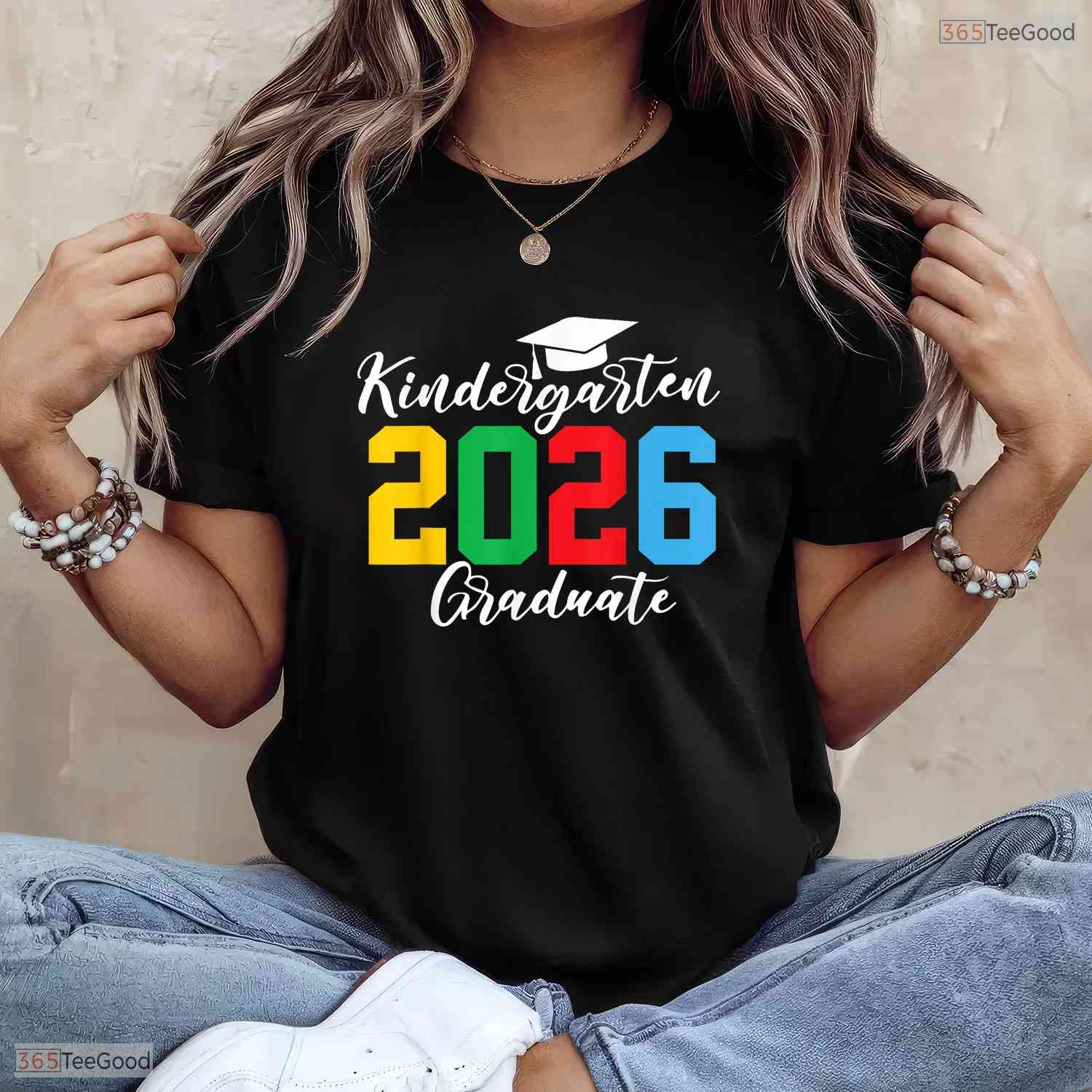 Kids Class Of 2026 Kindergarten Graduation Cute Moving Up Ceremony T-Shirt