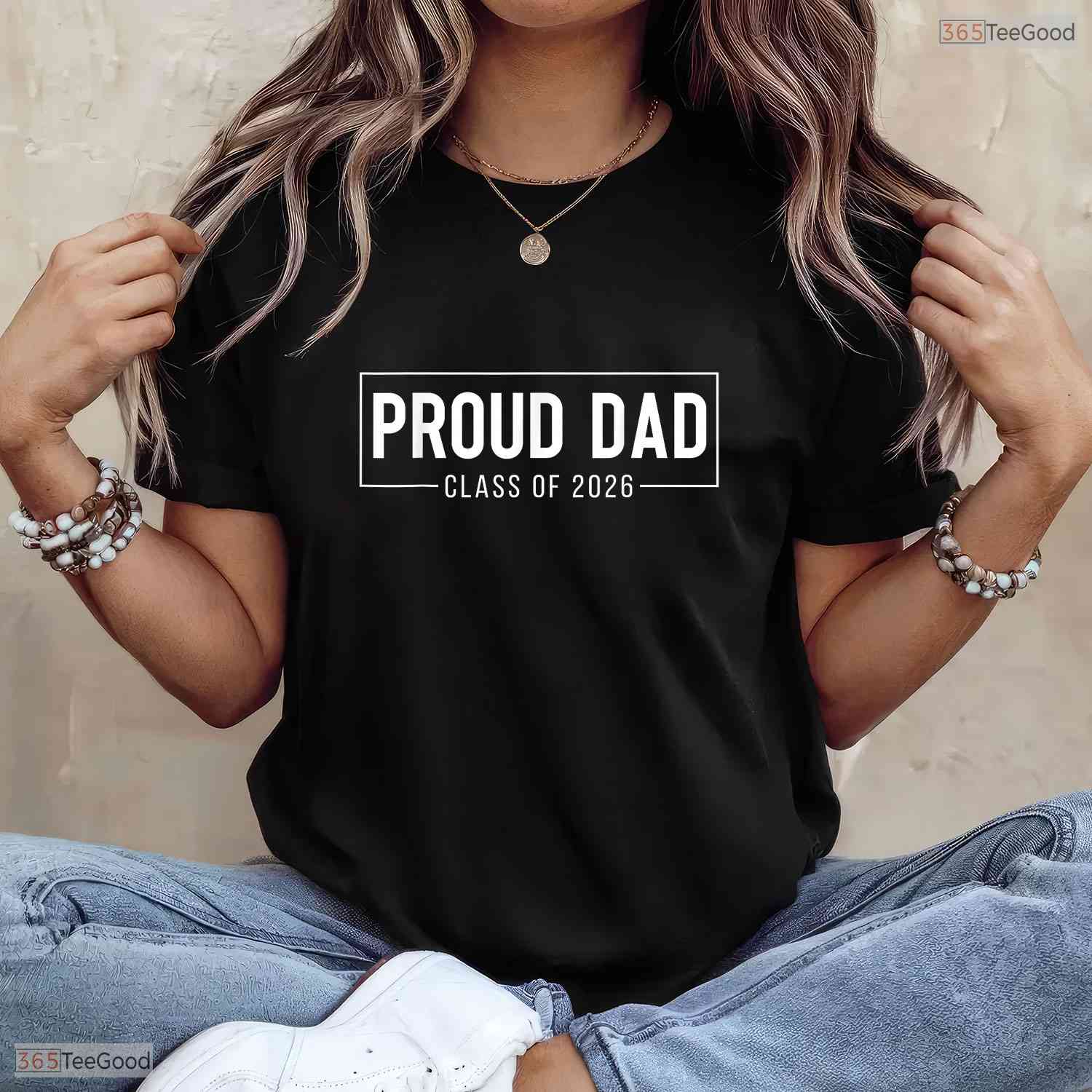 Proud Dad Of A 2026 Graduate Red Stamp Senior Father Family Graduation T-Shirt