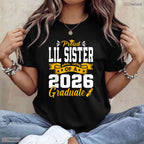 Proud Lil Sister Of A 2026 Graduate High School University Commemoration T-Shirt