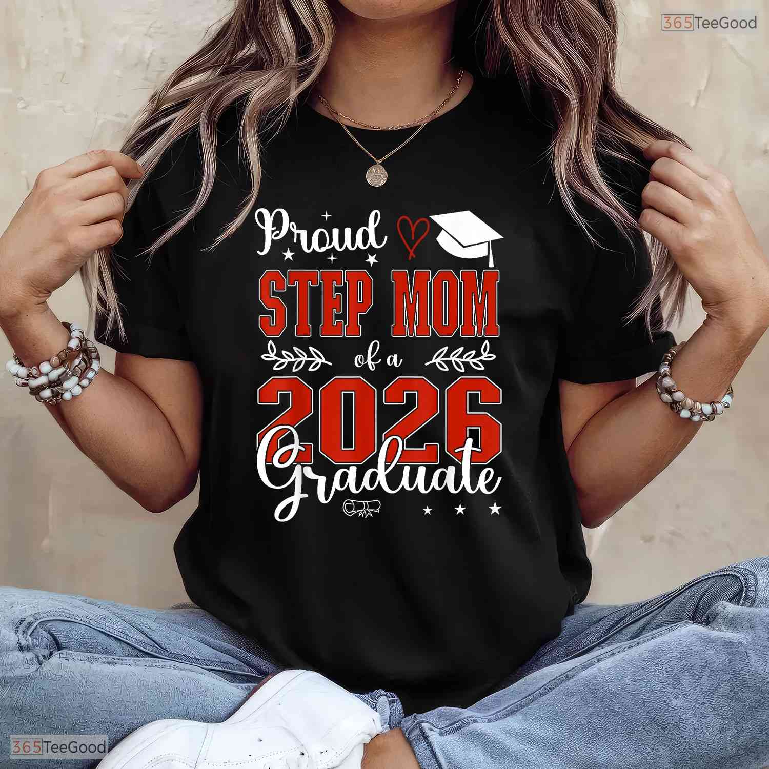 Proud Stepmom Of A Class Of 2026 Graduate Senior High School Ceremony T-Shirt