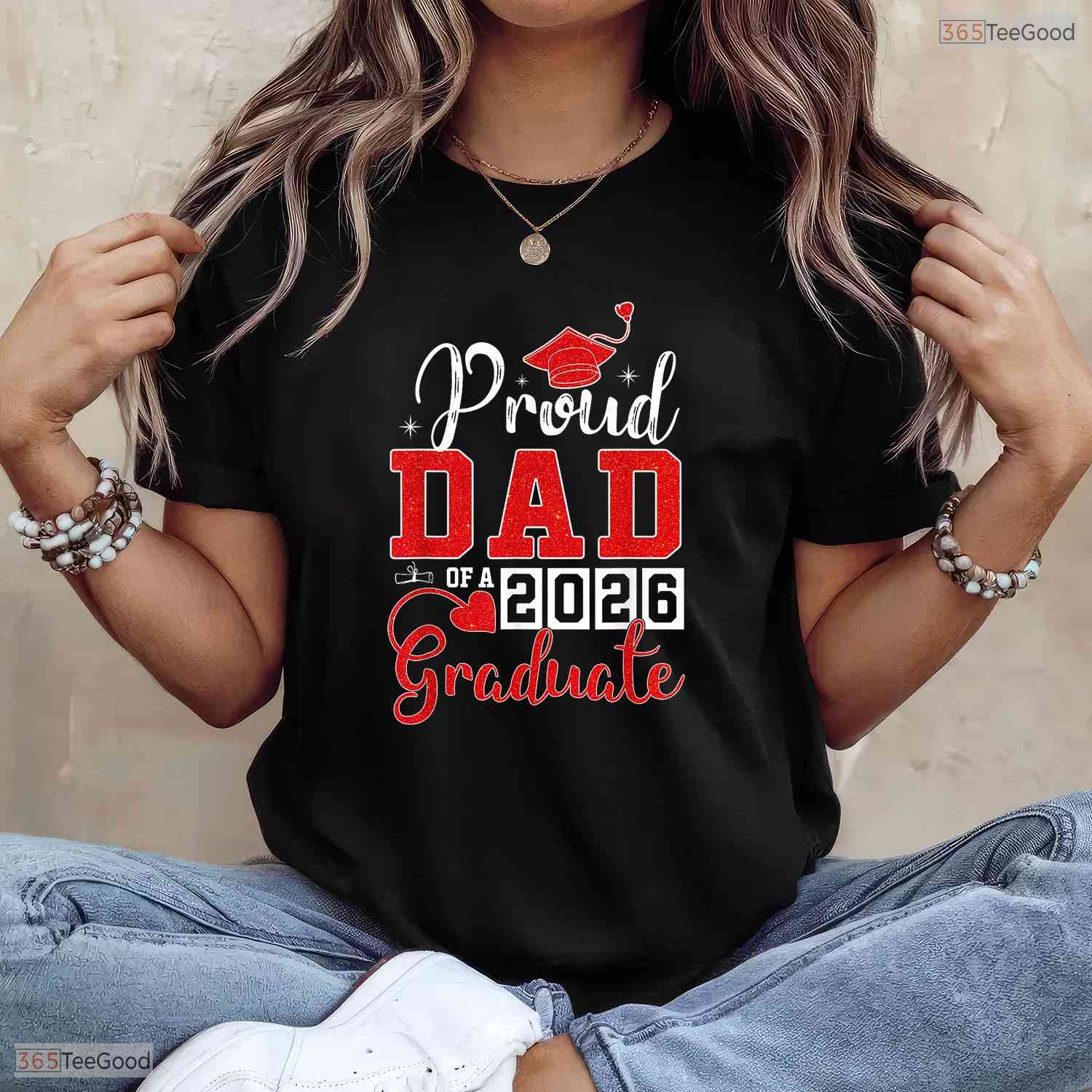 Proud Dad Of A 2026 Graduate Senior Class Ceremony Matching Family Party T-Shirt