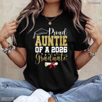 Special Proud Auntie Of 2026 Senior Graduate Family Graduation Event T-Shirt