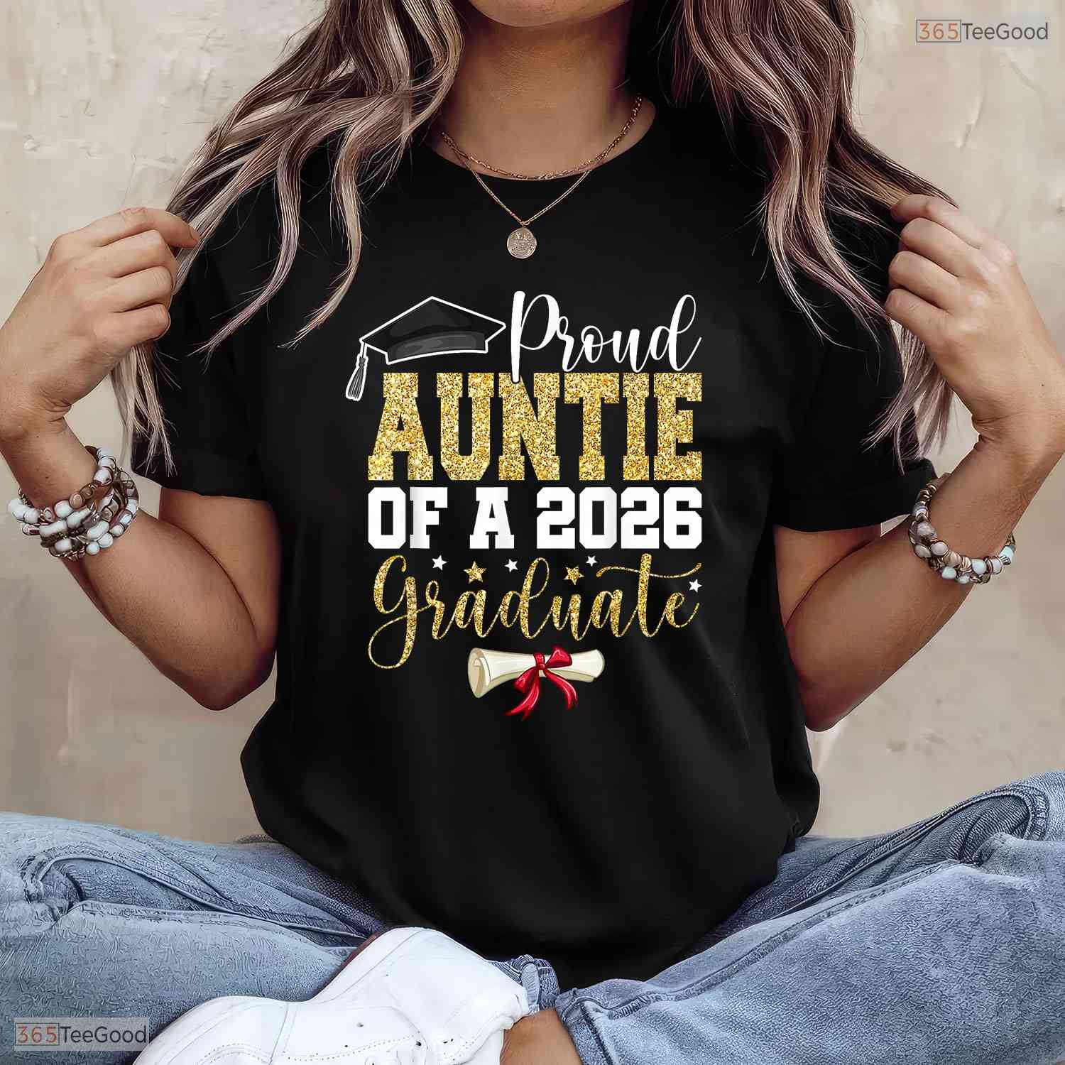 Special Proud Auntie Of 2026 Senior Graduate Family Graduation Event T-Shirt