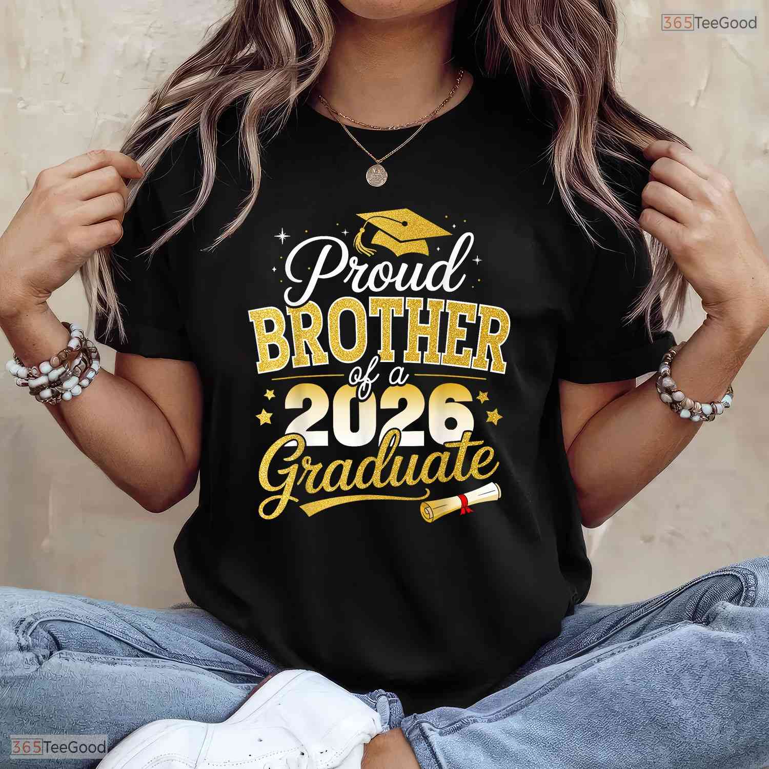 Proud Brother Of A Class Of 2026 Graduate High School Senior Ceremony T-Shirt