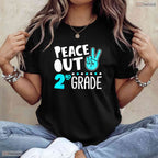 Peace Out 2nd Grade Graduation Funny Last Day Of School 2026 Kids Party Shirt