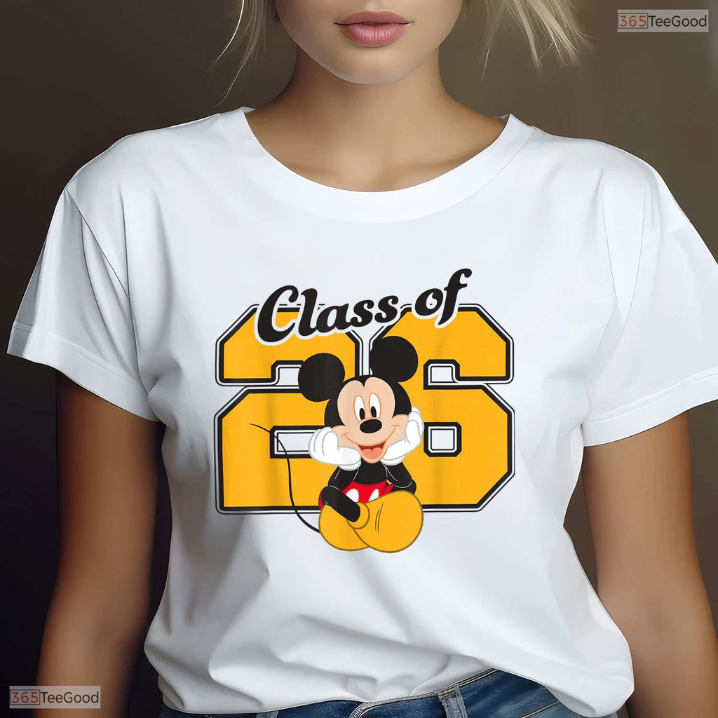 Magical Theme Cartoon Mouse Graduation Class of 26 Senior Celebration Shirt