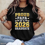 Proud Papa Of A 2026 Graduate High School Senior Class Matching Family T-Shirt