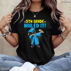 Funny Dabbing Boy 5th Grade Nailed It Elementary School Youth Graduation Shirt