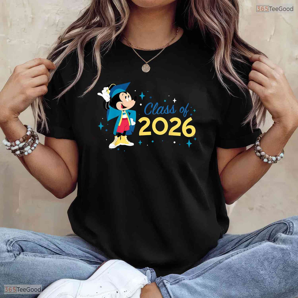 Cute Classic Mouse Ears Graduation Class Of 2026 New Grad Celebration T-Shirt