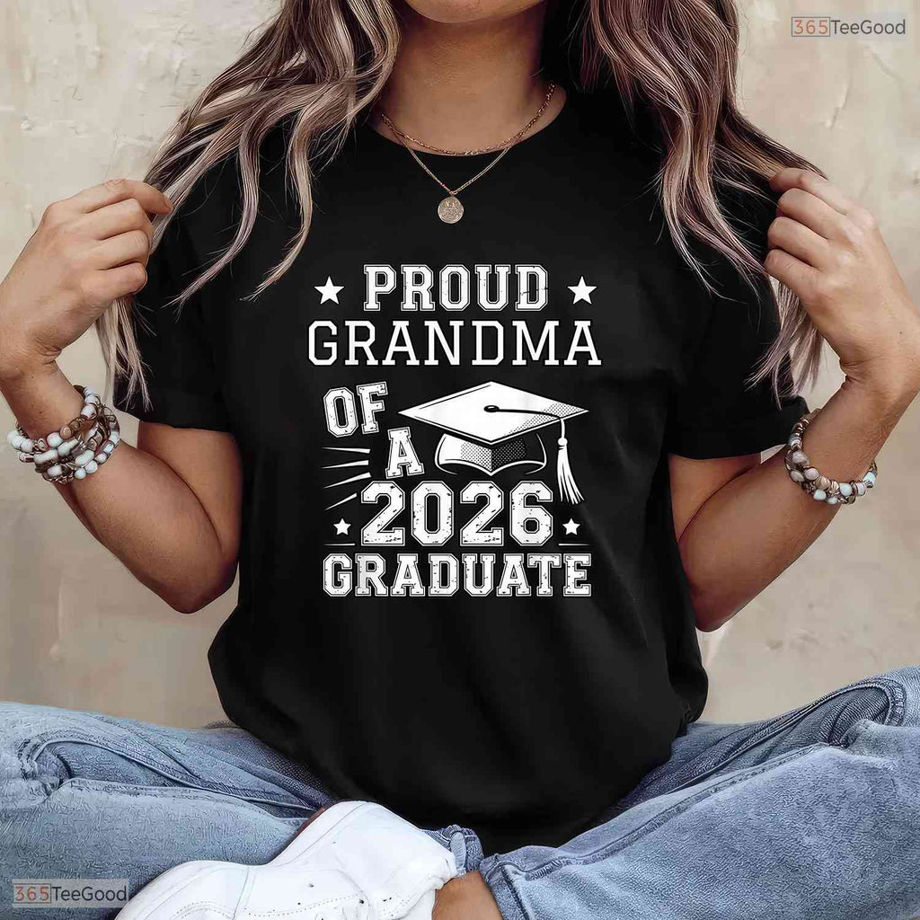 Cute Proud Grandma Of A 2026 Graduate Matching Family Graduation T-Shirt