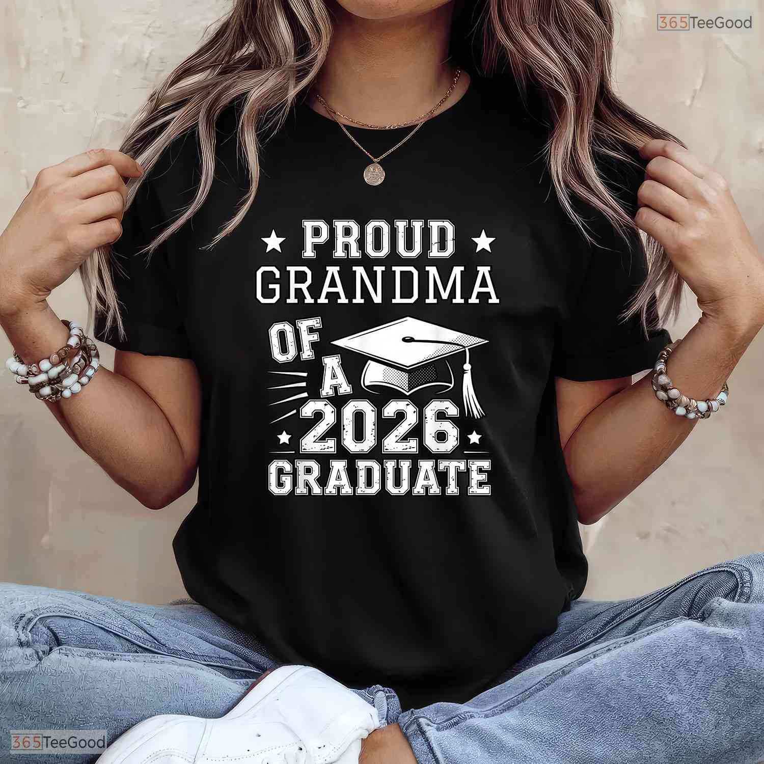 Cute Proud Grandma Of A 2026 Graduate Matching Family Graduation T-Shirt