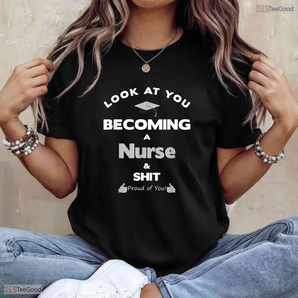 Funny RN Nurse Graduate Gag Gift Proud Nursing Family Graduation Party Shirt