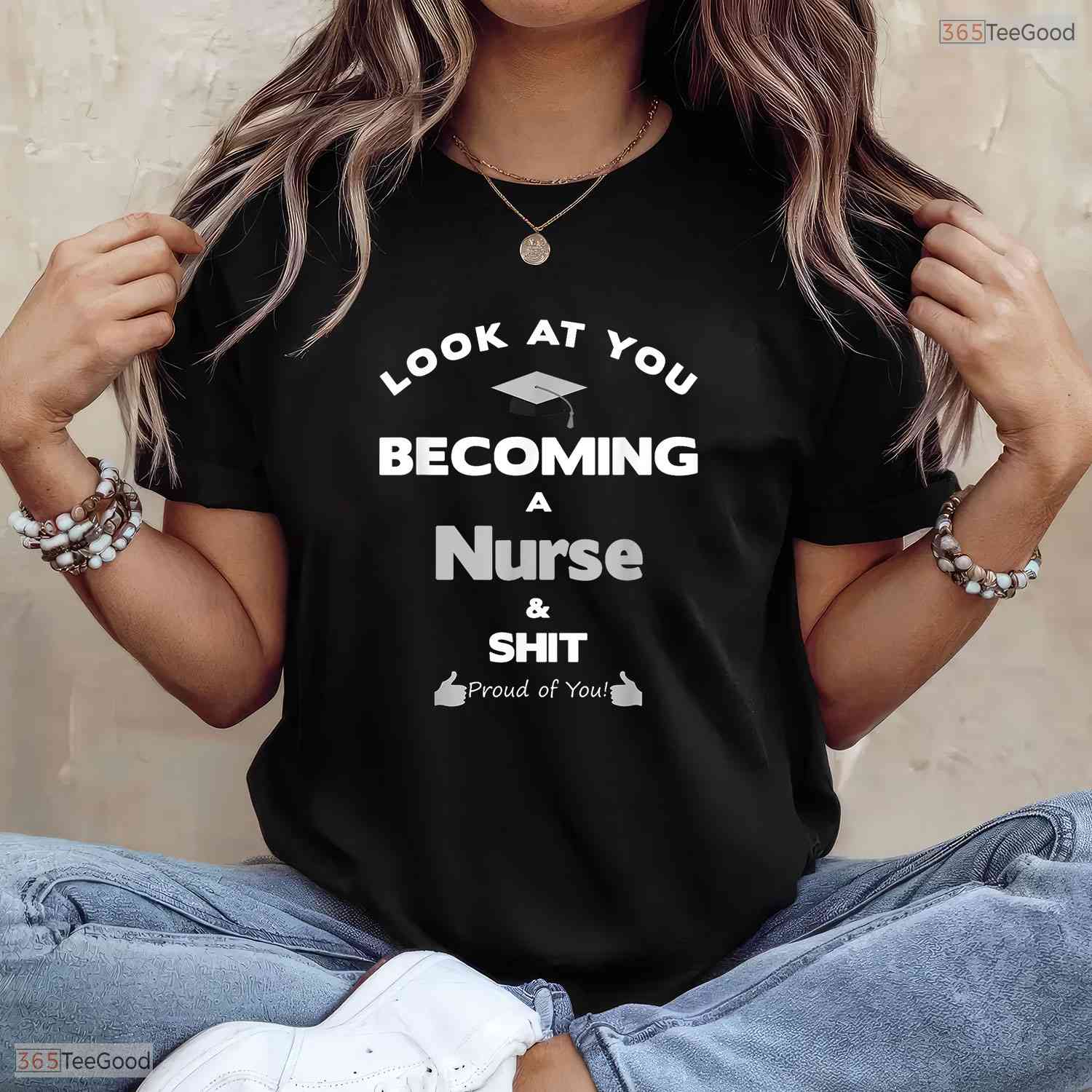 Funny RN Nurse Graduate Gag Gift Proud Nursing Family Graduation Party Shirt