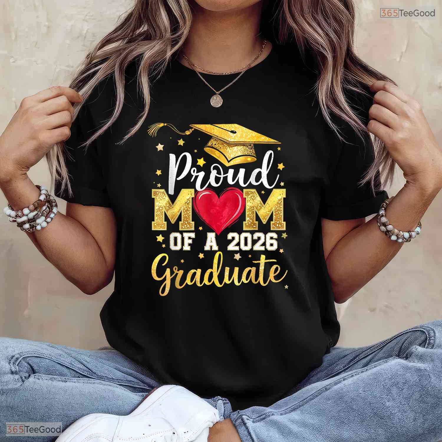 Supportive Proud Mom Of A 2026 Graduate Senior Class of 2026 Party T-Shirt