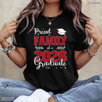 Proud Family Of A Class Of 2026 Graduate High School Ceremony Party T-Shirt