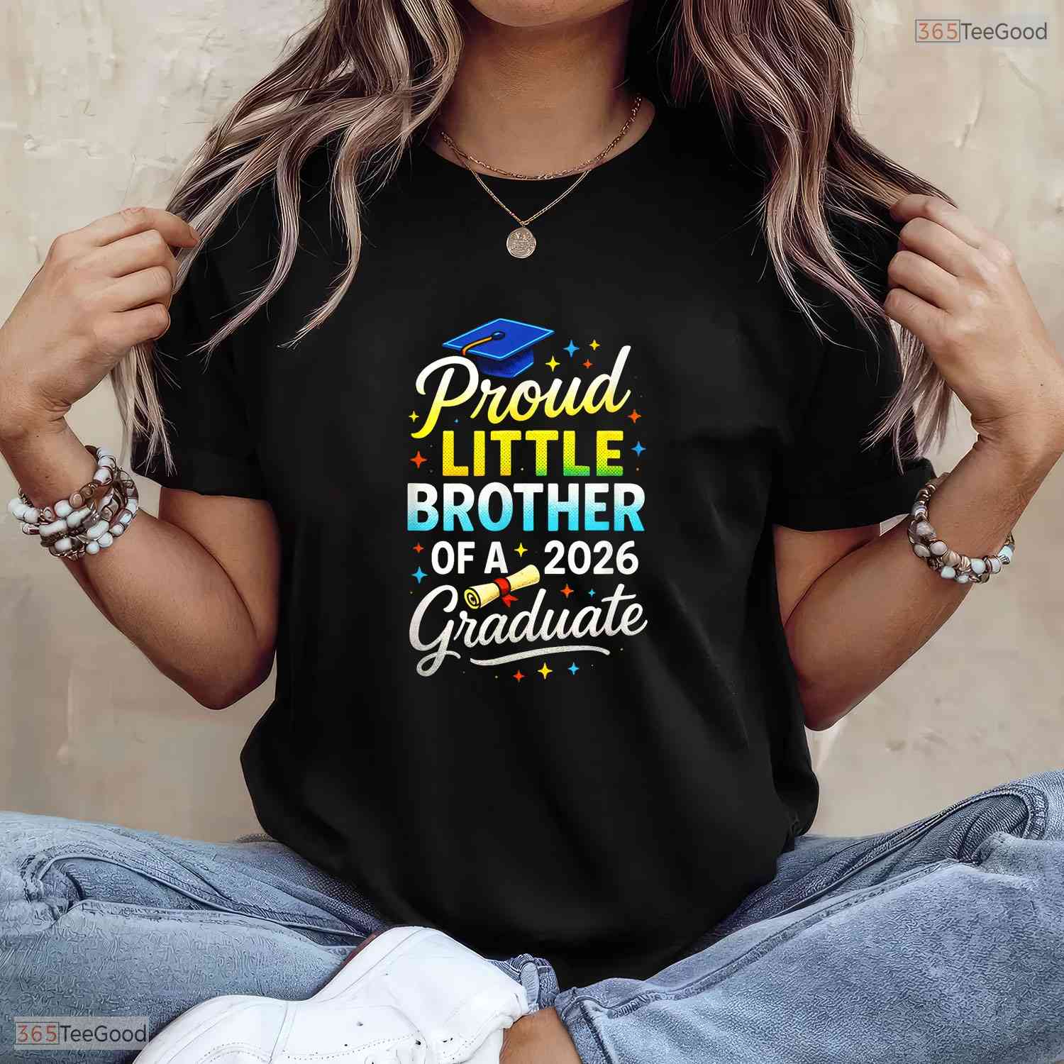 Proud Little Brother Of A 2026 Graduate High School Senior Family Party T-Shirt