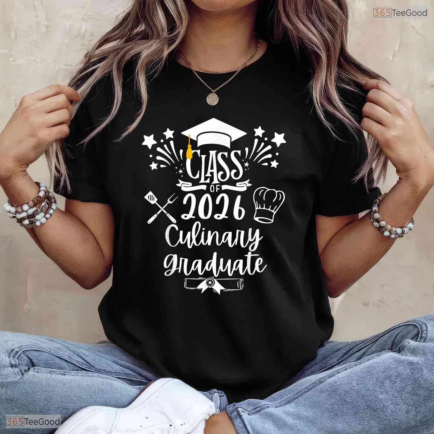 Class Of 2026 Culinary Arts Graduate Funny Food Cuisine Chef Graduation T-Shirt