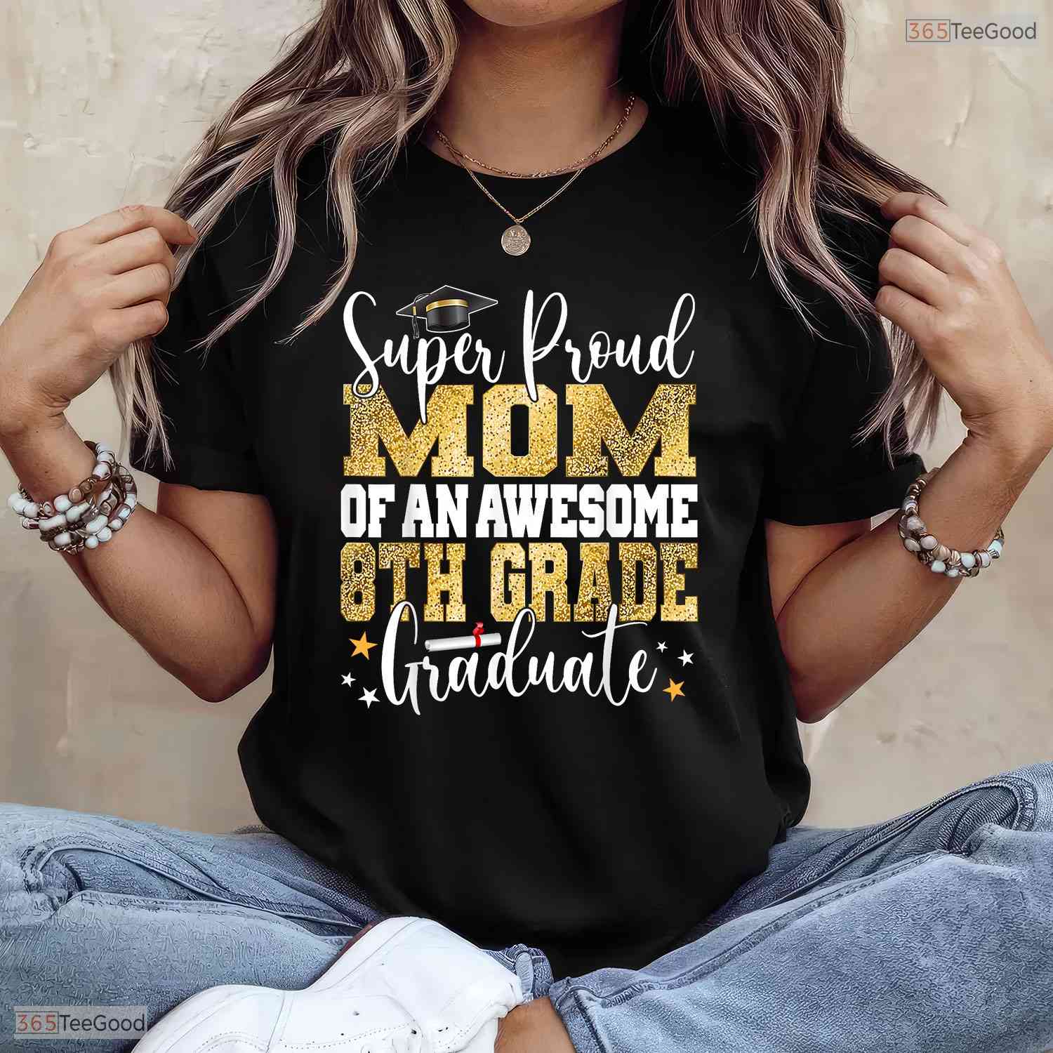 Super Proud Mom Of An Awesome 8th Grade Graduate 2026 Middle School Party T-Shirt