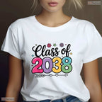 Class Of 2038 Grow With Me Back To School Memory Keepsake Youth Graduation Shirt